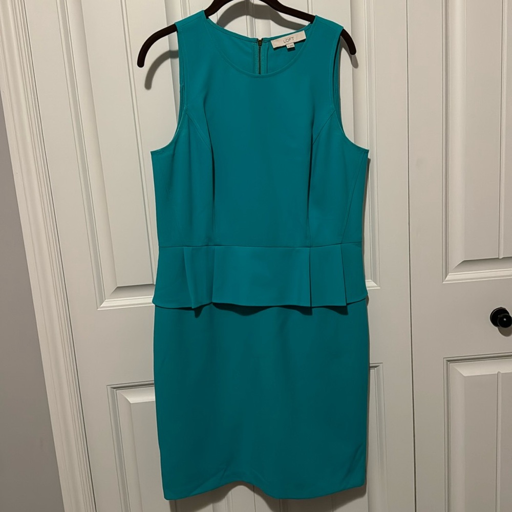 Loft teal shift dress